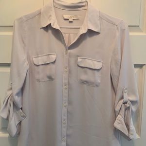 LOFT Thistle Light Blush Utility Blouse